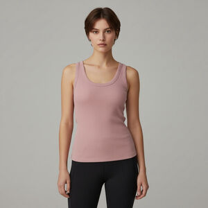 XL Klassy Network Dusty Rose Pink Ribbed Scoop Neck Brami Racerback Tank Top XL